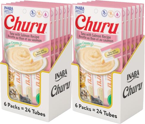 INABA Churu Lickable Purée Natural Cat Treats (Chicken with Shrimp Recipe, 4 Tubes) in Kuwait