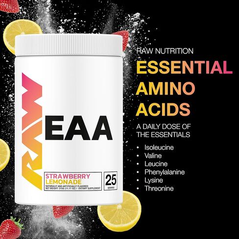 RAW EAA Essential Amino Acids Powder Supplement | Maximize Protein Synthesis, Build Lean Muscle Mass | Increase Strength, Endurance, Recovery | BCAA Energy Supplement | Watermelon (25 Servings) in Saudi Arabia