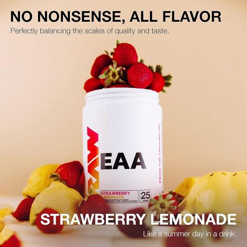 RAW EAA Essential Amino Acids Powder Supplement | Maximize Protein Synthesis, Build Lean Muscle Mass | Increase Strength, Endurance, Recovery | BCAA Energy Supplement | Watermelon (25 Servings) in Saudi Arabia