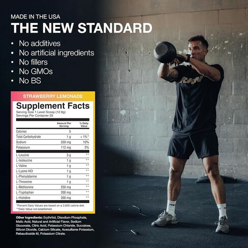 RAW EAA Essential Amino Acids Powder Supplement | Maximize Protein Synthesis, Build Lean Muscle Mass | Increase Strength, Endurance, Recovery | BCAA Energy Supplement | Watermelon (25 Servings) in Saudi Arabia