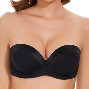 SEA BBOT Push Up Strapless Bra for Women Anti-Slip Padded Multiway Bra