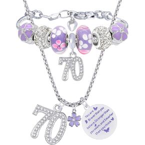 70 Birthday,70th Birthday Gifts for Women,70th Birthday Necklace,70th Birthday Charm Bracelet,70th Birthday Bracelet,70th Birthday for Her,Birthday Gifts for Women 70,70th Jewelry,70 Birthday Charm in Kuwait