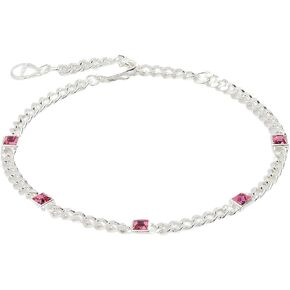 Alex and Ani AA73982310SS,Birthstone Curb Chain Bracelet,Shiny Silver,Pink,October, Bracelets