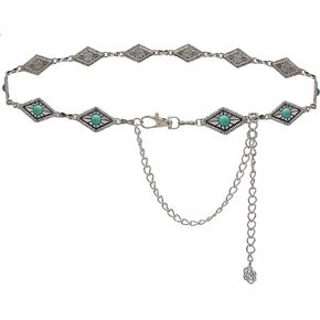 أحزمة سلسلة Concho Western من Glamourstar للنساء سلسلة خصر معدنية عتيقة للفساتين in Kuwait