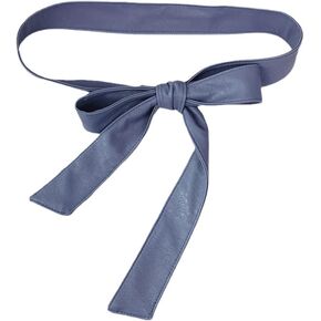 Women's Soft Faux Full Leather Waist Belt Bow Tie-Closure Wrap Around Corset Boho for Dress