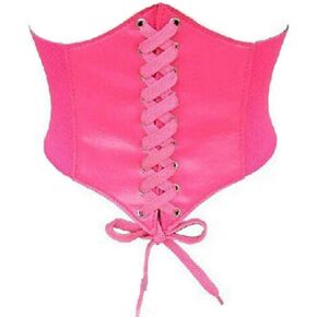 Women's Retro Lace-up Waist Belt Wide Elastic Adjustable Leather Corset Waistband