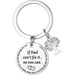 Wimeiren Dad Keychain Dad Gifts From Son Daughter Father's Day Keyring For Dad Birthday Gifts For Daddy Papa If Dad Can Not Fix It No One Can Keyring in Kuwait