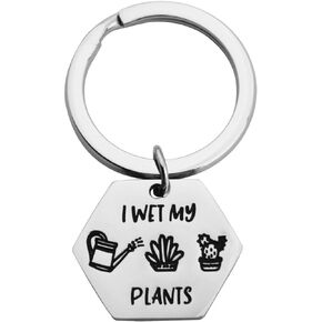 Lywjyb Birdgot Plant Lover Gift Florist Gift Gardening Gift Farmer Gift Gardener Gift Idea I Wet My Plant Keychain (I Wet My Plant)