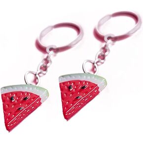 FHLFHL 2 PCS Watermelon Keyring cute fruit Keyring Watermelon Slices Pendant Keychain Watermelon charms for Birthday Christmas Festival