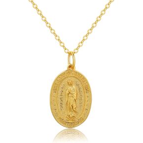 Rnivida 925 Sterling Silver Virgin Mary Miraculous Medal Our Lady Of Guadalupe Pendant Necklace Religious Jewelry Gifts For Her