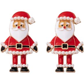 Christmas Santa Earrings for Women,Christmas Earrings for Women,Cute Santa Claus Earrings Stud Santa Xmas Earrings Holiday Earrings,Christmas Dangle Earrings,Christmas Jewelry Gift for Women Girls