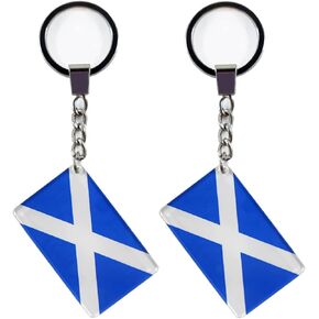 QQSD Scotland Flag Keychain Scottish Key Ring (2 Pack)