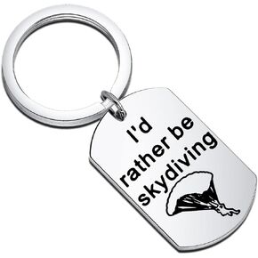 Grzlyf Skydiving Keychain I’d Rather Be Skydiving Gifts for Skydivers Skydive Gifts Parachute Gifts Skydiving Lover Gifts
