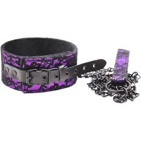 Kanasi Lace Choker PU Leather Collar Choker and Leash for Women Girls