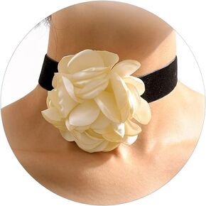 YANCHUN Bold Red Rose Black Choker Fashion Flower Chain Decor Choker Necklace Gothic Choker for Women Christmas Gifts Nightclub Party Accessories Stylish and Sensual Statement Piece