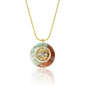 Energy Choker Necklace For Women With 12 Zodiac Sign Quartz Pendant, Orgone Amulet For Protection Jewelry