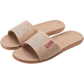 Flax Slippers Unisex Linen Summer Beach Shoes Lightweight Skidproof Indoor Slippers Home Breathable Sandals in Kuwait