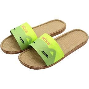 Flax Slippers Unisex Linen Summer Beach Shoes Lightweight Skidproof Indoor Slippers Home Breathable Sandals