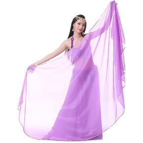 ZLTdream Women's Belly Dance Colorful Chiffon Scarf Veil 2.5 * 1.2M For Halloween Raves Costume