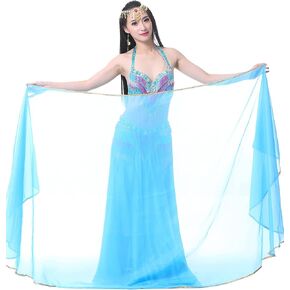 ZLTdream Women's Belly Dance Colorful Chiffon Scarf Veil 2.5 * 1.2M For Halloween Raves Costume in Saudi Arabia