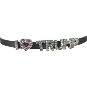 TRUMP Supporter Choker Necklace,I Love Trump President 2024 Merchandise Necklaces,Make America Great Again USA Republican Rhinestone Jewelry,Presidential Campaign Vote Heart Trump Backer PU Leather Collar,Presidential Address Assembly Parade Canvassing Ac