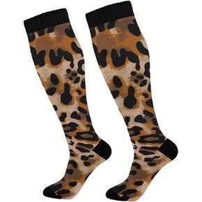 ALAZA Jaguar Cheetah Animal Skin Leopard Colored Men's Women's Long Socks for Running, Sports, Hiking