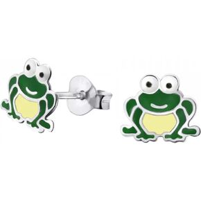 KIWI DAISY Frog .925 Sterling Silver Tiny Stud Earrings, for Cartilage, Helix, 2nd Ear Piercing (Hypoallergenic)