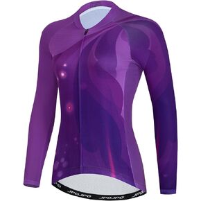 JPOJPO Cycling Jersey Women's Long Sleeve Tops Bike Shirts Bicycle Sport Jacket with 3-Pockets