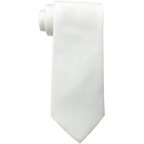 K Alexander Men's Solid WHITE Tie