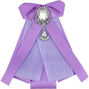 Women's Bow Brooch Rhinestoneand Pearl Ribbon Neck Tie Accessories Bow Tie