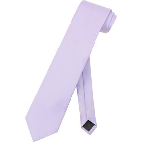 Vesuvio Napoli NeckTie Solid EXTRA LONG Lavender Purple Color Men's XL Neck Tie