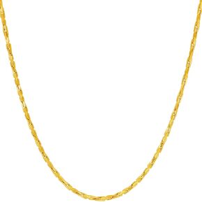 LIFETIME JEWELRY 1.7mm Twisted Cobra Chain Necklace for Women 24k Gold Plated