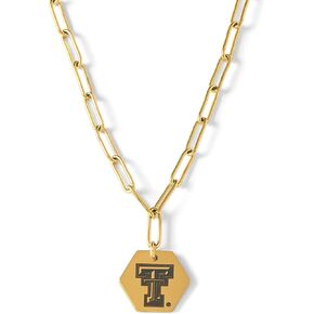 Sorority Shop Texas Tech University Paperclip Necklace - Paperclip Chain Necklace for Women, 18K Gold Paperclip Chain Necklace, Perfect University Gift, Tarnish-Proof