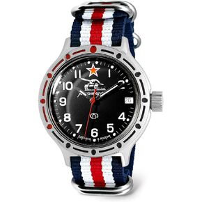 VOSTOK | Men’s Tank Commander Russian Amphibian Automatic Self-Winding Military Style Watch | WR 200 m | Model 420306 Amfibia