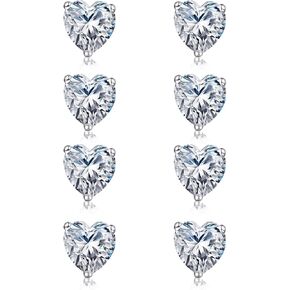 GEMSME Bridesmaids Earrings,18K White Gold Plated Cubic Zirconia Teardrop Wedding Stud Earrings Pack in Kuwait