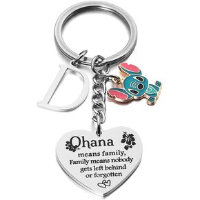 غرزة هدية Ohana تعني سلسلة مفاتيح عائلية مع هدايا صداقة ساحرة أولية لابنة عم الأخت