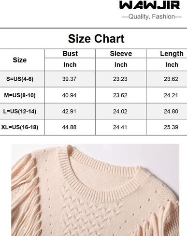 Women Soft Boho Fringe Sweater Tops Trendy Cozy Crew Neck Tassel Knit Pullover Jumpers in Saudi Arabia
