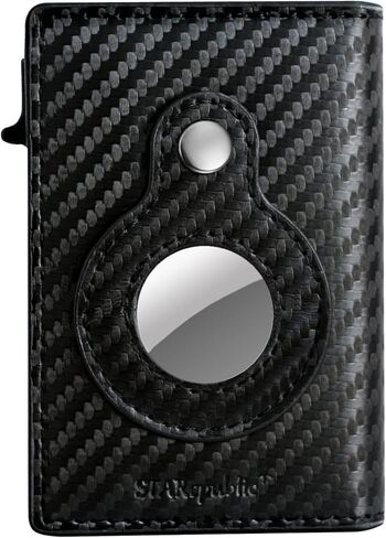 STARepublic Leather AirTag Wallet for Men with RFID Blocking Money Clip Credit Card Holder Compatible with AirTag (No Airtag Included), Black, Leather Airtag Wallet With Rfid Blocking Money Clip in Kuwait