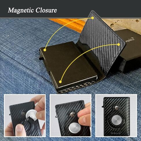 STARepublic Leather AirTag Wallet for Men with RFID Blocking Money Clip Credit Card Holder Compatible with AirTag (No Airtag Included), Black, Leather Airtag Wallet With Rfid Blocking Money Clip in Kuwait