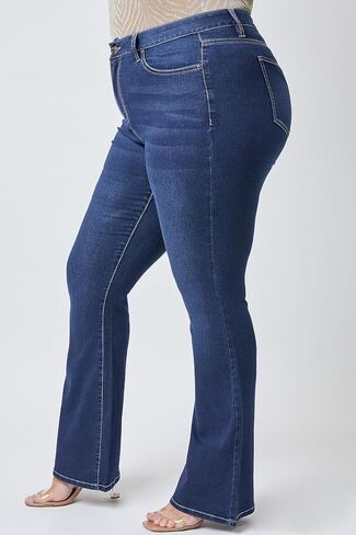 YMI Women's Plus Size Hyperdenim Super Stretchy Flare Jeans in Saudi Arabia