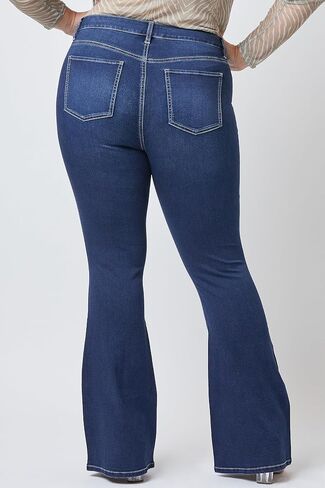 YMI Women's Plus Size Hyperdenim Super Stretchy Flare Jeans in Saudi Arabia