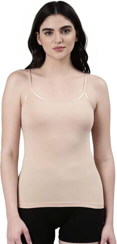 FASO Women's Lycra Jersey Essentials Slim-Fit Camisole, Tanks Adjustable Spaghetti Strap Tank Tops, Womens Basic Undershirt, in Saudi Arabia