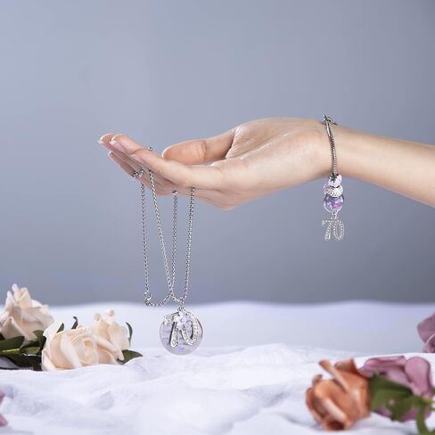 70 Birthday,70th Birthday Gifts for Women,70th Birthday Necklace,70th Birthday Charm Bracelet,70th Birthday Bracelet,70th Birthday for Her,Birthday Gifts for Women 70,70th Jewelry,70 Birthday Charm in Kuwait