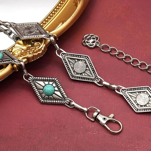 أحزمة سلسلة Concho Western من Glamourstar للنساء سلسلة خصر معدنية عتيقة للفساتين in Kuwait