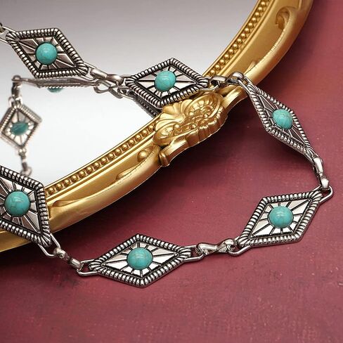 أحزمة سلسلة Concho Western من Glamourstar للنساء سلسلة خصر معدنية عتيقة للفساتين in Kuwait