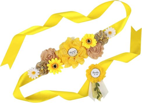 DDNFO Pink Flowers Maternity sash Newborn Photo Prop Flower girls Bridal Rhinestone Belt (F23) in Saudi Arabia