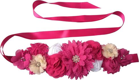 Oyabridal Hot Pink Sash Belt for Women Hot Pink Flower Sash Flower Sash Belt for Maternity Dress in Saudi Arabia