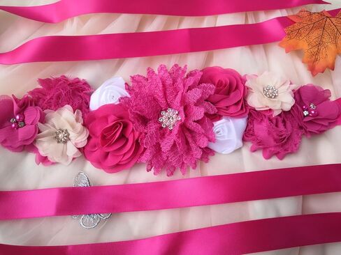 Oyabridal Hot Pink Sash Belt for Women Hot Pink Flower Sash Flower Sash Belt for Maternity Dress in Saudi Arabia