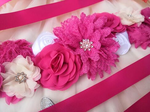 Oyabridal Hot Pink Sash Belt for Women Hot Pink Flower Sash Flower Sash Belt for Maternity Dress in Saudi Arabia