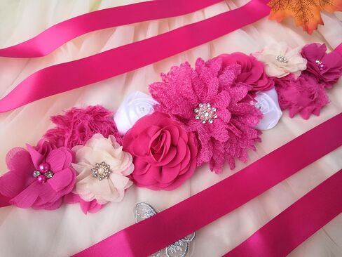 Oyabridal Hot Pink Sash Belt for Women Hot Pink Flower Sash Flower Sash Belt for Maternity Dress in Saudi Arabia